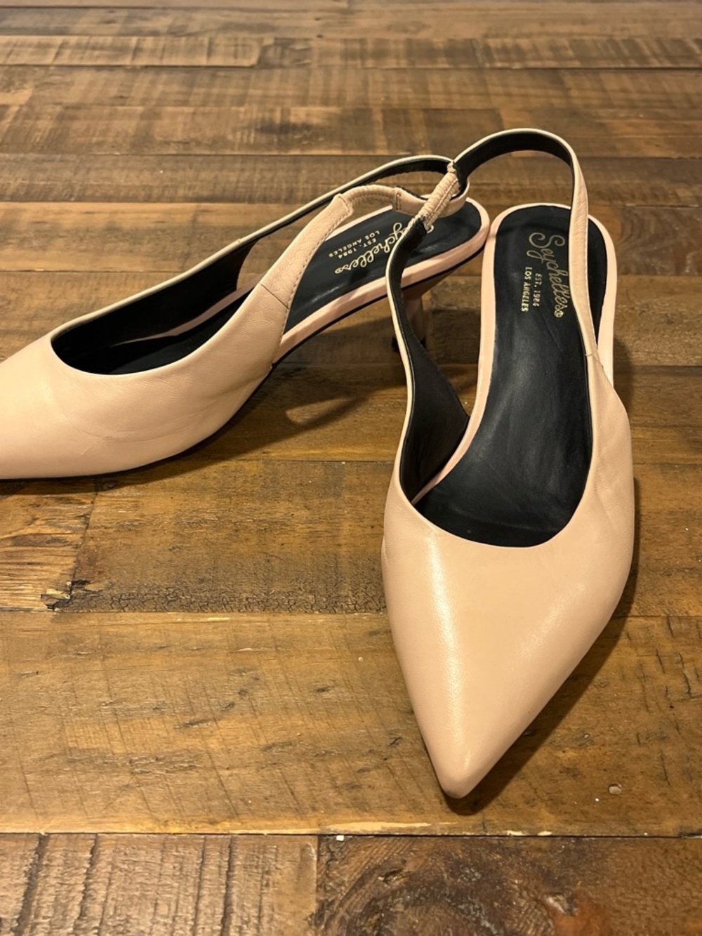 Seychelles Blush Nude Pointed-Toe Slingback Heels